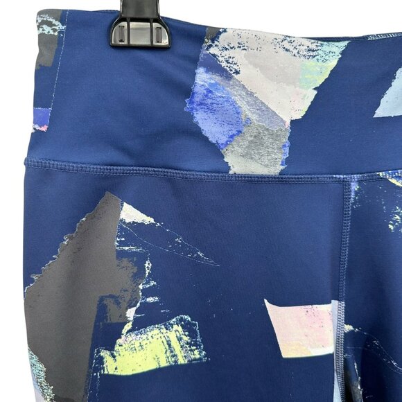 Zelos 2X Plus Size Performance Leggings Blue Abstract Print Running Walking Gym - Picture 7 of 9